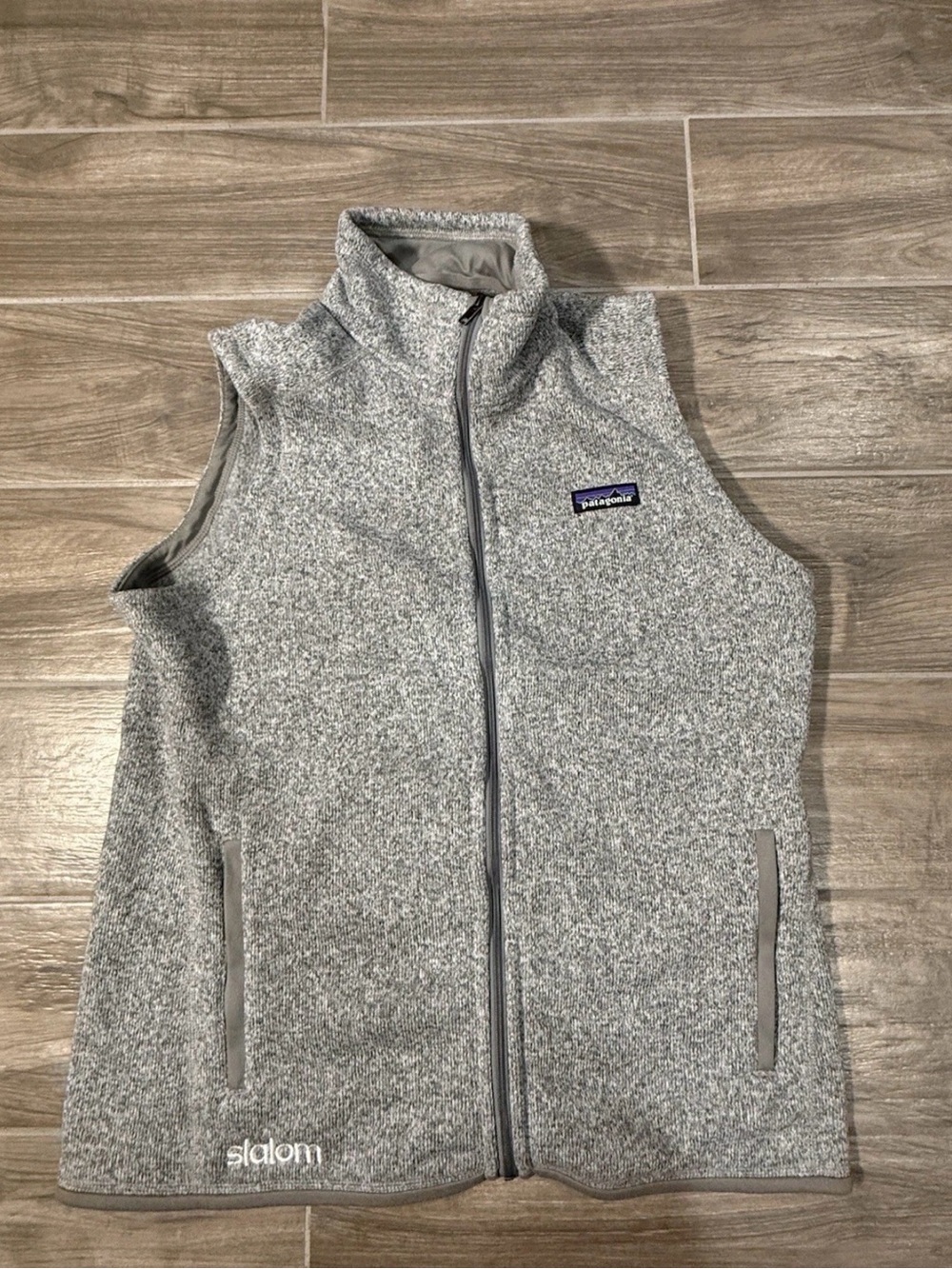 Patagonia Better Sweater Vest Womens LARGE Gray Fleece Full Zip Pockets STY25887